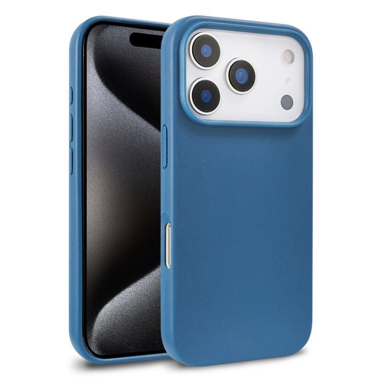 For iPhone 18 Pro Max Wheat Straw TPU Phone Case(Blue) - Shopkiz.com