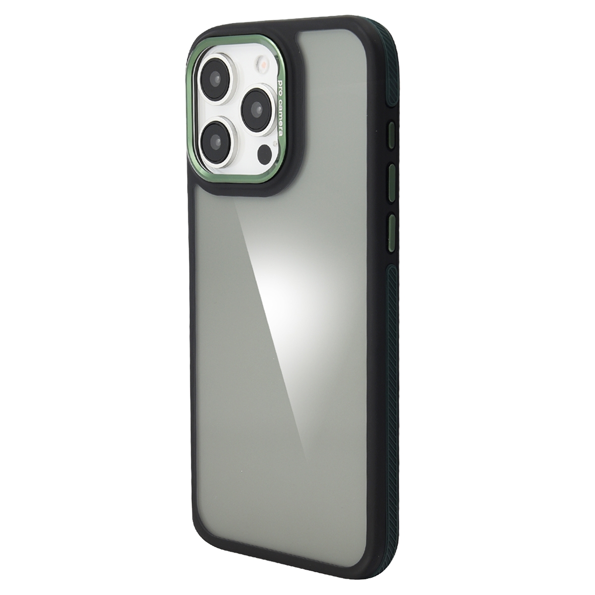 For iPhone 14 Pro Gold Shield 3 in 1 Phone Case(Green) - Shopkiz.com