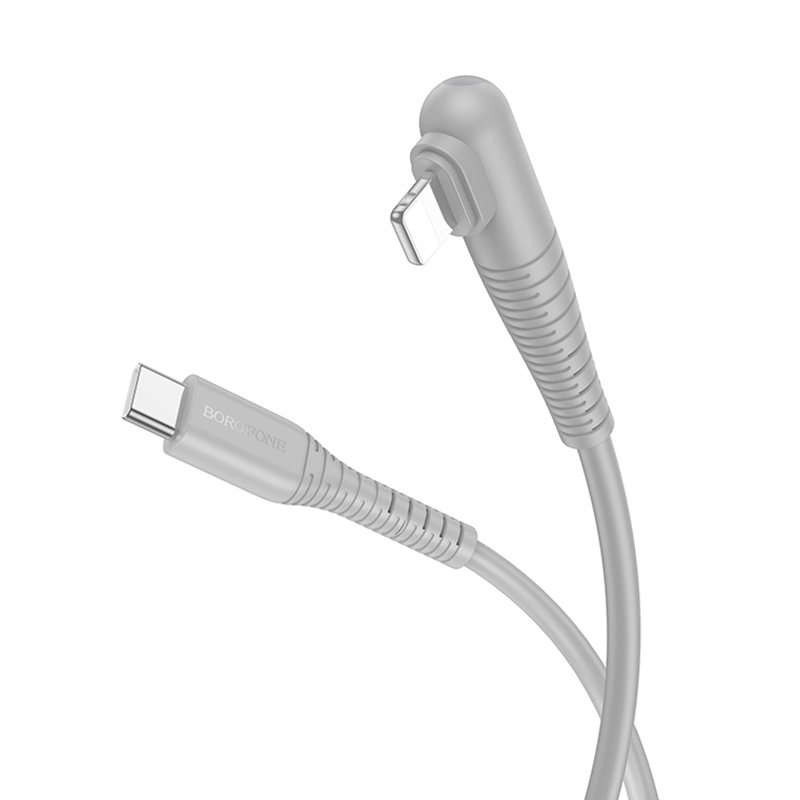 Borofone BX105 27W USB-C / Type-C to 8 Pin Fast Charge Data Cable, Length:1m(Grey) - Shopkiz.com