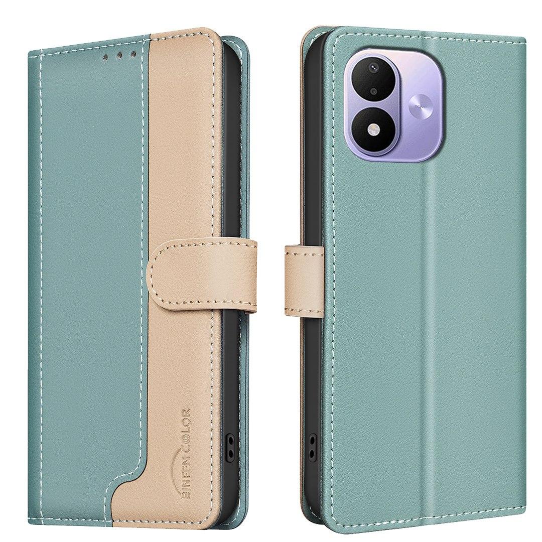 For Redmi Note 17 4G Global 171mm Color Matching RFID Anti-theft Leather Phone Case(Green) - Shopkiz.com