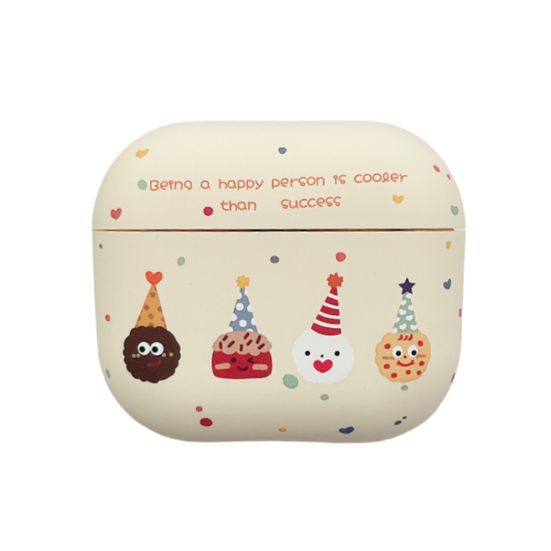 For AirPods 3 Cookies Pattern Earbuds Box Frosted TPU Case(Beige) - Shopkiz.com