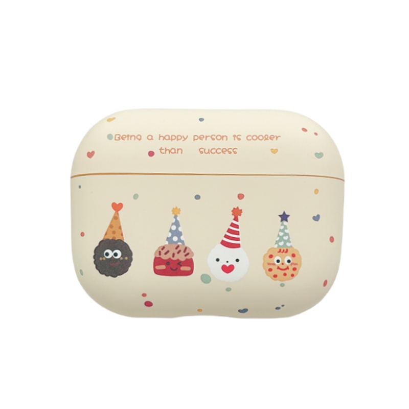 For AirPods Pro Cookies Pattern Earbuds Box Frosted TPU Case(Beige) - Shopkiz.com