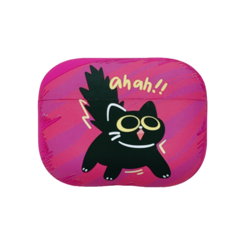 For AirPods Pro 2 Cat and Dog Pattern Earbuds Box Frosted TPU Case(Flashing Cat) - Shopkiz.com