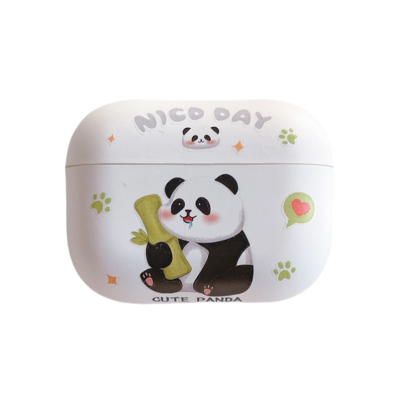 For AirPods Pro Panda Pattern Earbuds Box Frosted TPU Case(Cute Panda) - Shopkiz.com