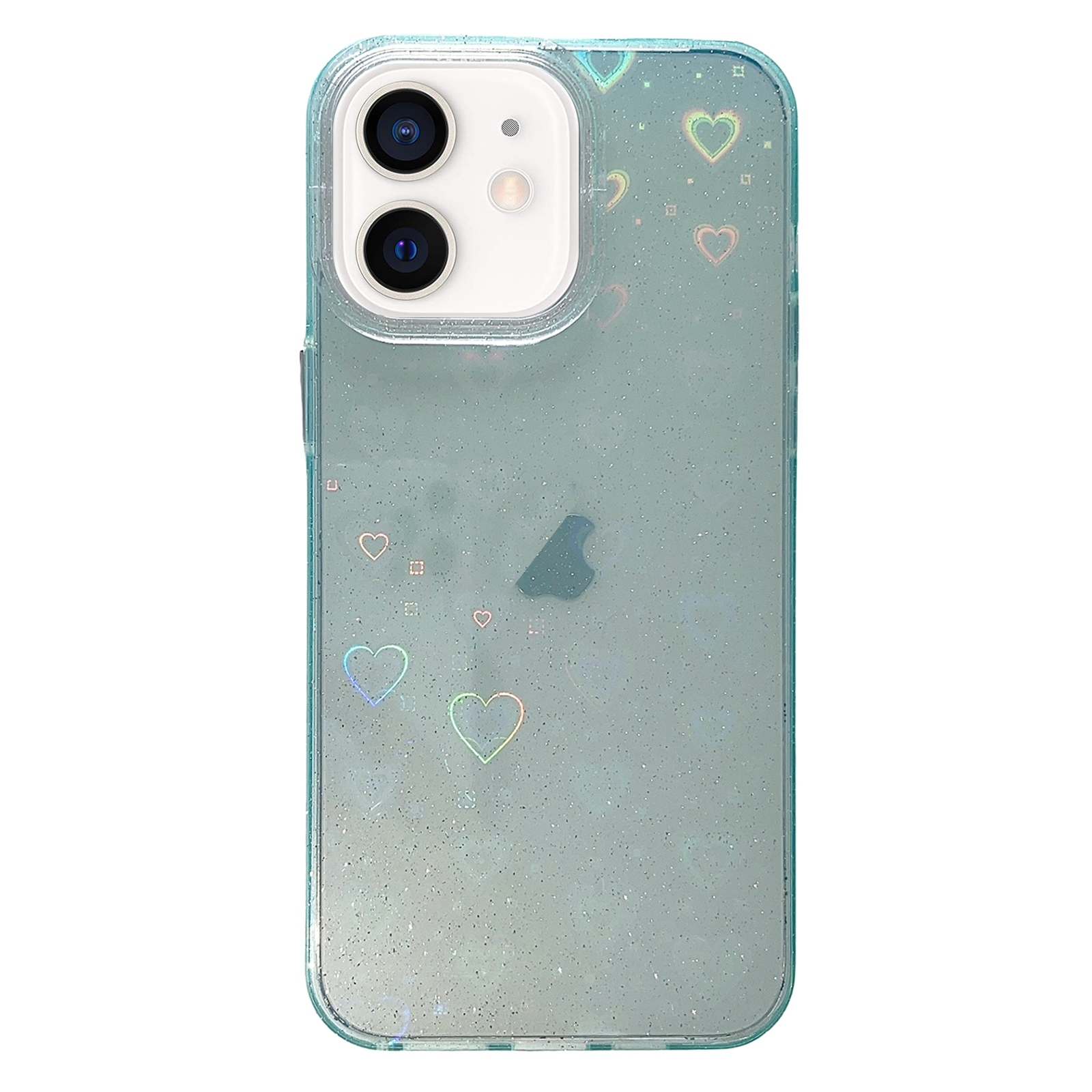 For iPhone 11 Love Pattern Transparent Lens Frame IMD Acrylic Phone Case(Green) - Shopkiz.com