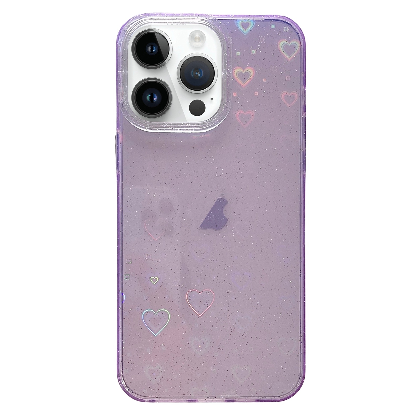 For iPhone 12 Pro Max Love Pattern Transparent Lens Frame IMD Acrylic Phone Case(Purple) - Shopkiz.com