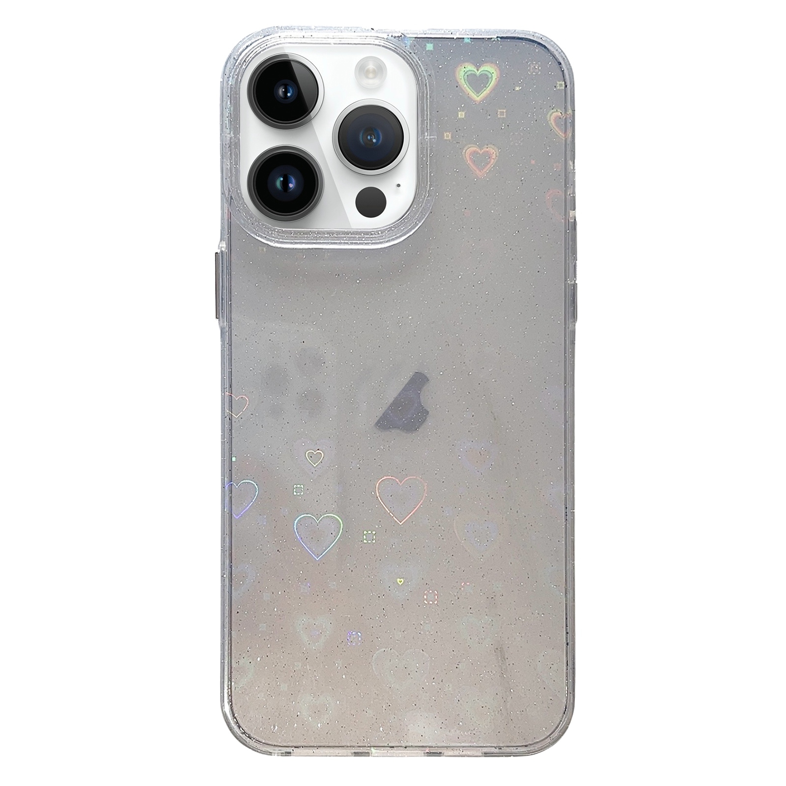 For iPhone 13 Pro Max Love Pattern Transparent Lens Frame IMD Acrylic Phone Case(White) - Shopkiz.com