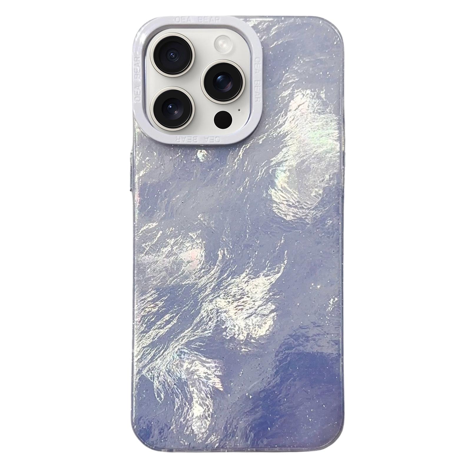 For iPhone 15 Pro Max Tinfoil Texture Colorful Lens Frame IMD Acrylic Phone Case(Silver) - Shopkiz.com