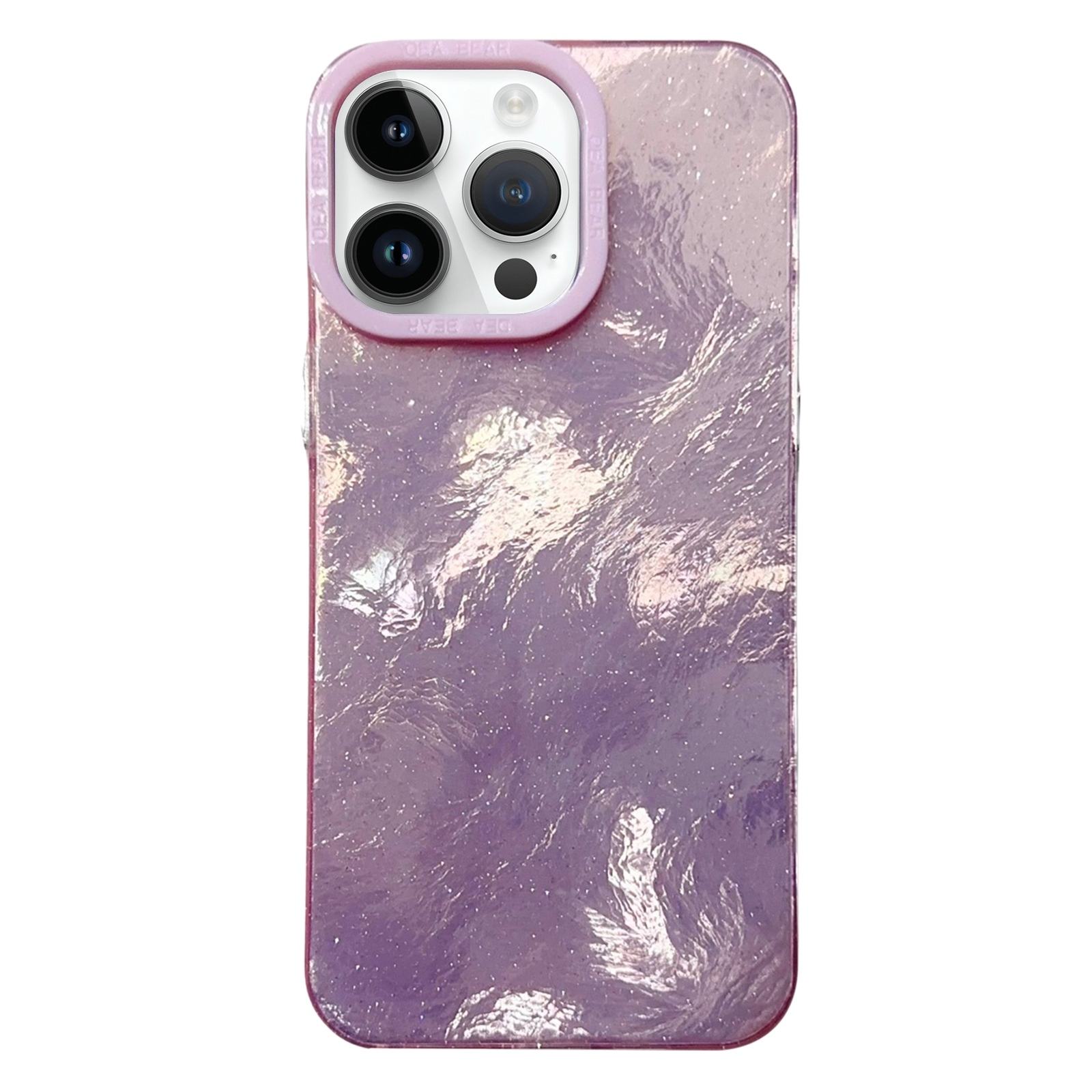 For iPhone 12 Pro Tinfoil Texture Colorful Lens Frame IMD Acrylic Phone Case(Pink) - Shopkiz.com