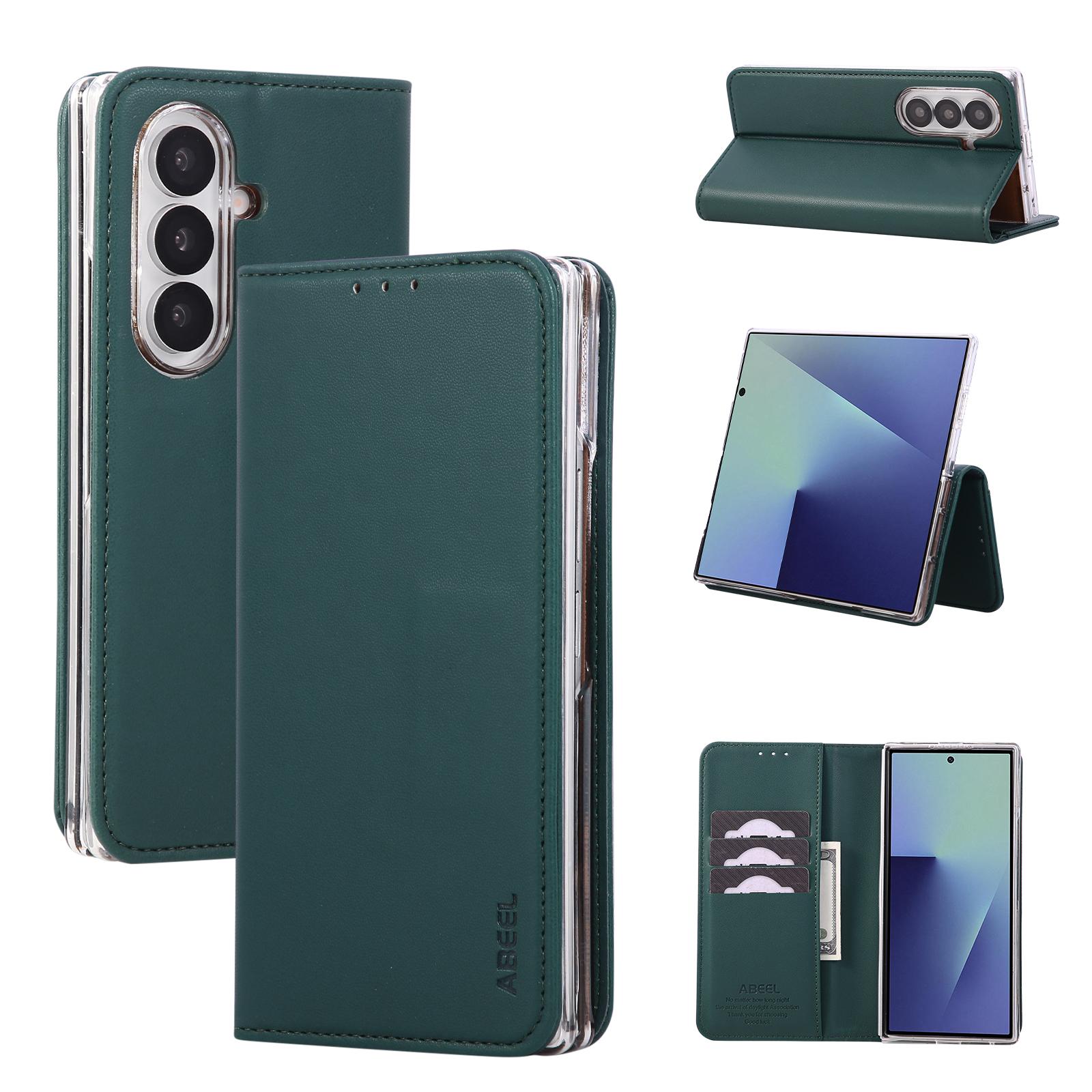 For Galaxy Z Fold8 Ultra 5G ABEEL RFID Magnetic Flip Leather Phone Case(Green) - Shopkiz.com