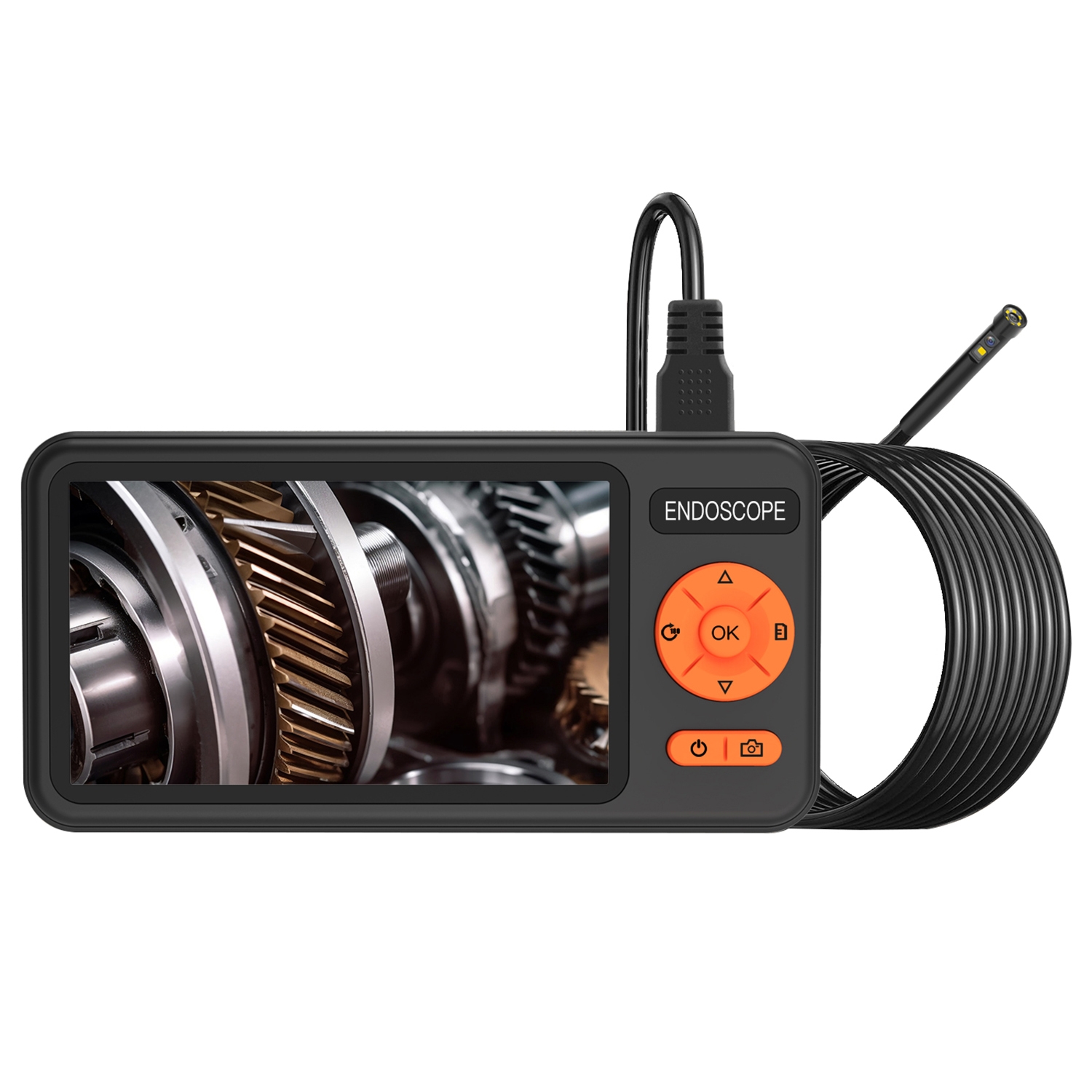 T29 5 inch IPS Screen 7.9mm Dual Lens IP67 Waterproof Industrial Endoscope With Bracket, Length:3.5m - Shopkiz.com
