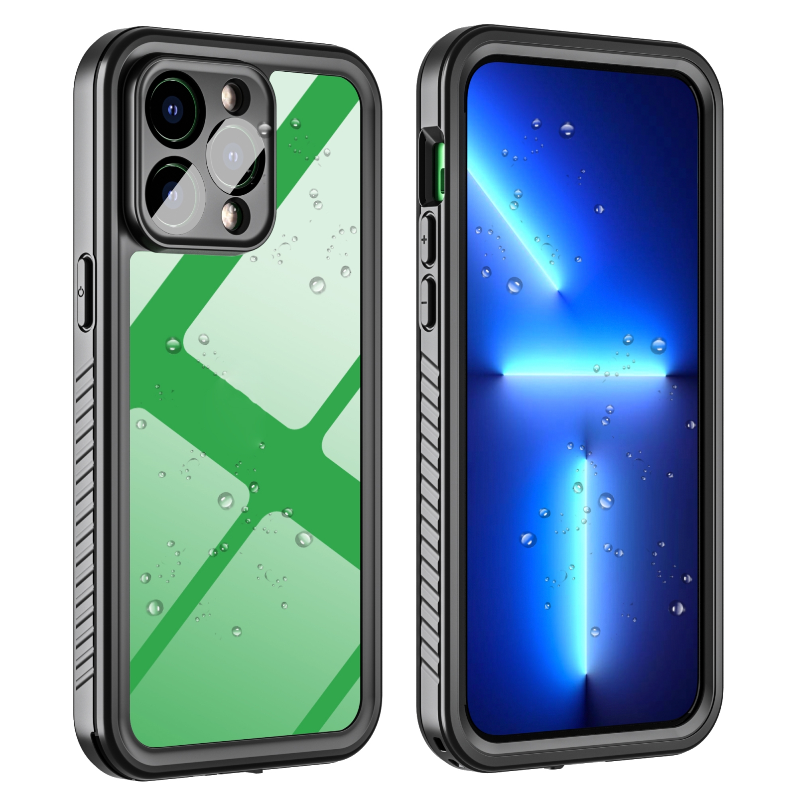 For iPhone 14 Pro Max RedPepper Shockproof IP68 Waterproof PC + TPU Protective Case(Black) - Shopkiz.com