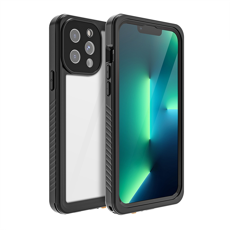 For iPhone 13 Pro Max RedPepper Shockproof IP68 Waterproof PC + TPU Protective Case(Black) - Shopkiz.com