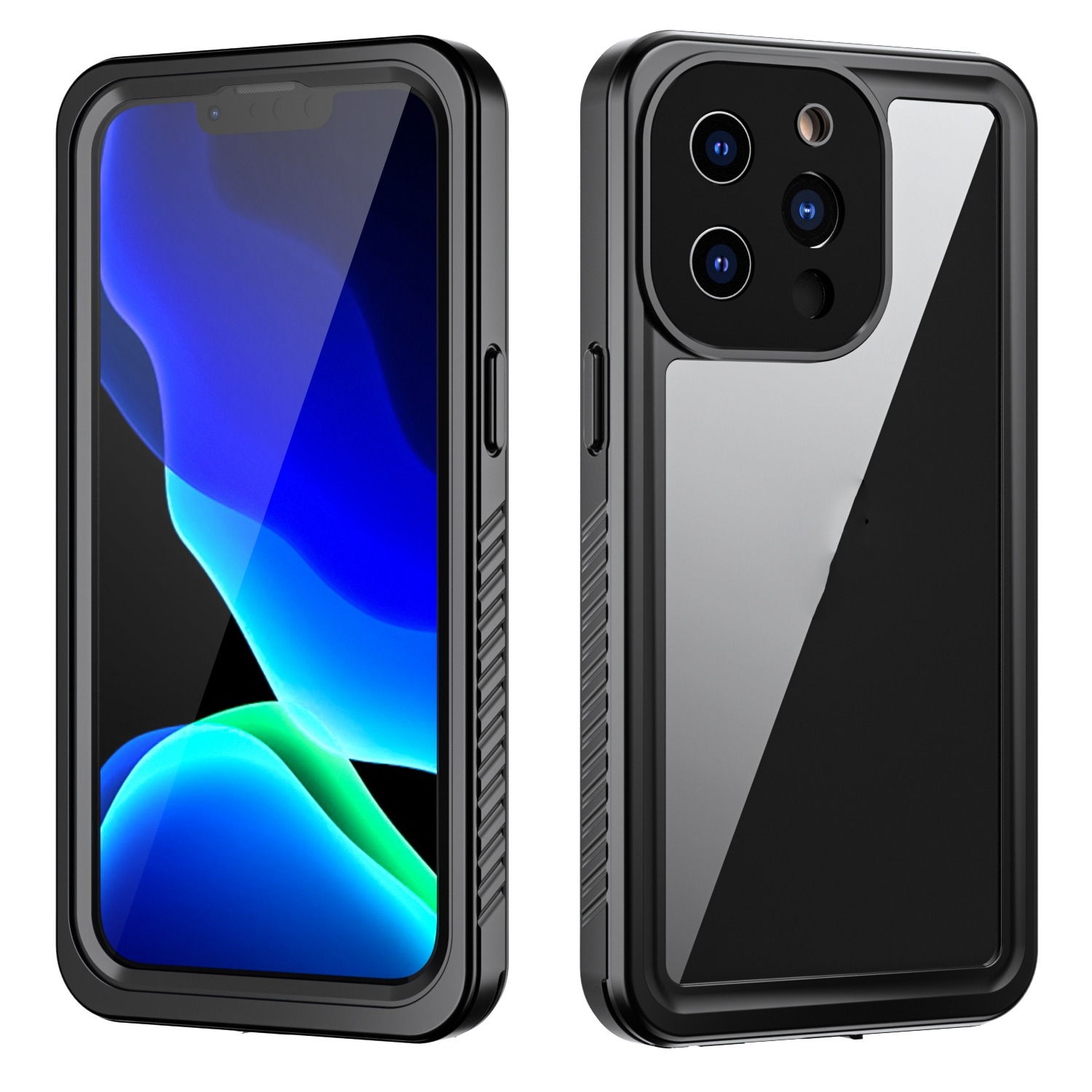For iPhone 13 Pro RedPepper Shockproof IP68 Waterproof PC + TPU Protective Case(Black) - Shopkiz.com