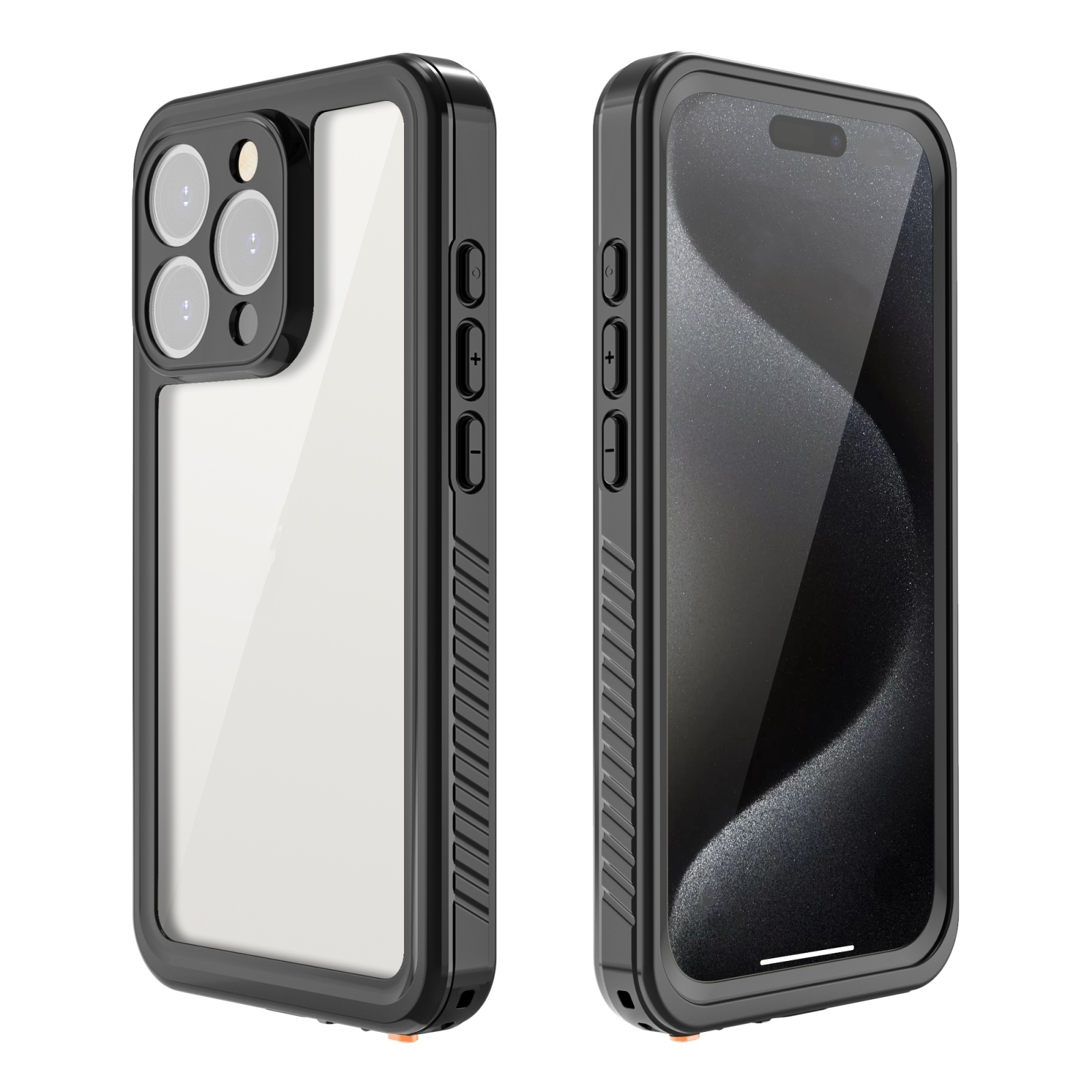 For iPhone 15 Pro RedPepper Shockproof IP68 Waterproof PC + TPU Protective Case(Black) - Shopkiz.com