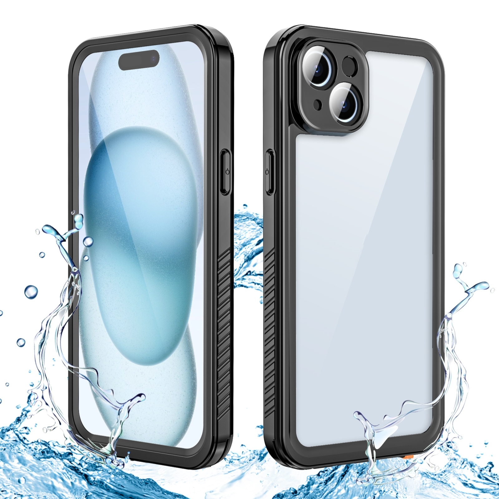 For iPhone 15 Plus RedPepper Shockproof IP68 Waterproof PC + TPU Protective Case(Black) - Shopkiz.com