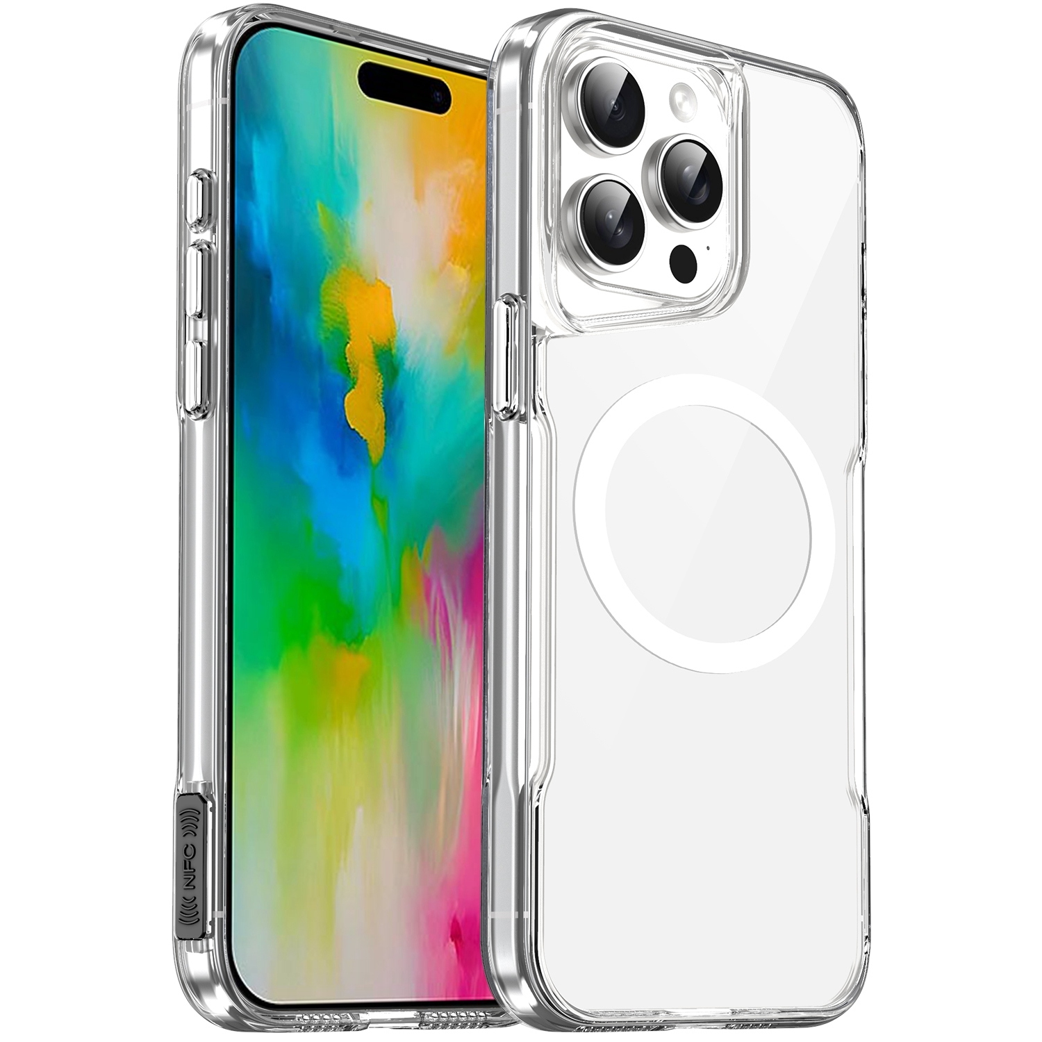 For iPhone 16 Pro MagSafe Acrylic + TPU Transparent Full Coverage Phone Case - Shopkiz.com