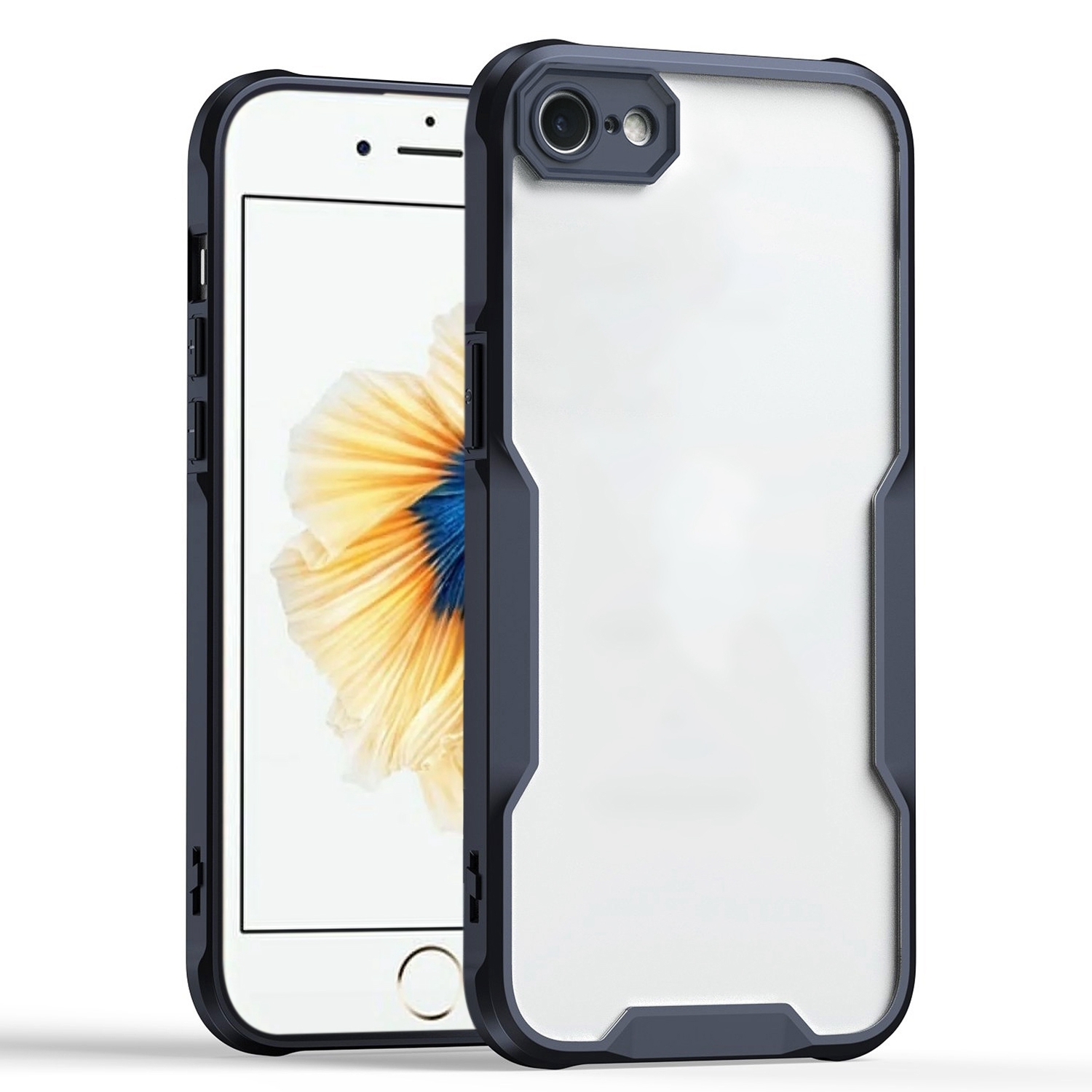 For iPhone 6s / 6 Armor Shockproof PC Hybrid TPU Phone Case(Black) - Shopkiz.com
