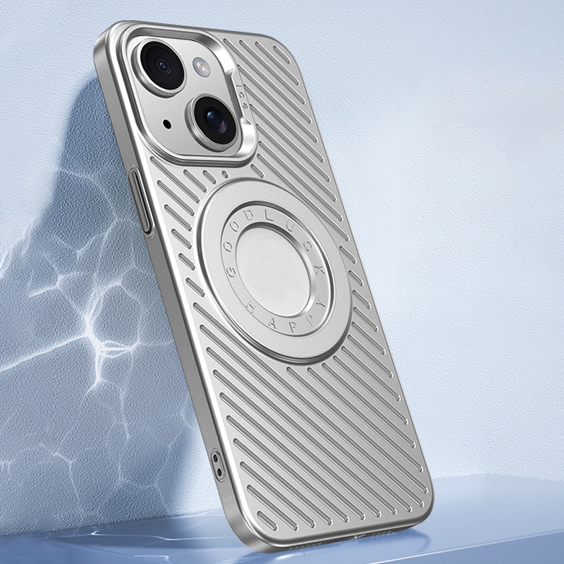 For iPhone 14 Ice Armor Cooling MagSafe Skin Feel Phone Case(Ice Silver) - Shopkiz.com