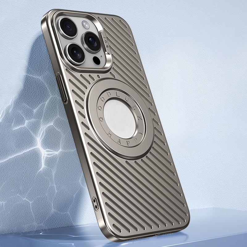 For iPhone 13 Pro Ice Armor Cooling MagSafe Skin Feel Phone Case(Titanium Gold) - Shopkiz.com