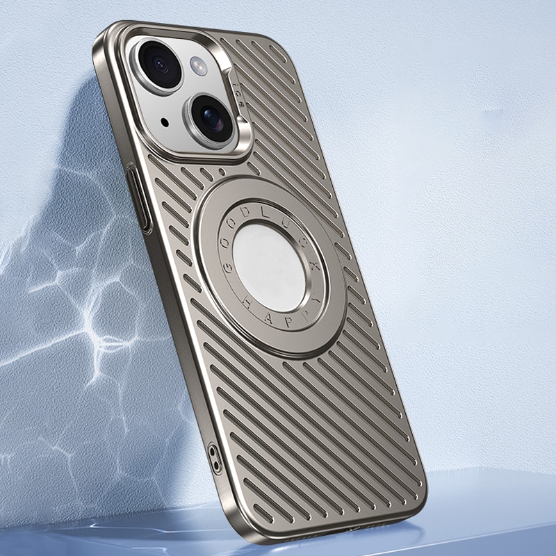 For iPhone 13 Ice Armor Cooling MagSafe Skin Feel Phone Case(Titanium Gold) - Shopkiz.com