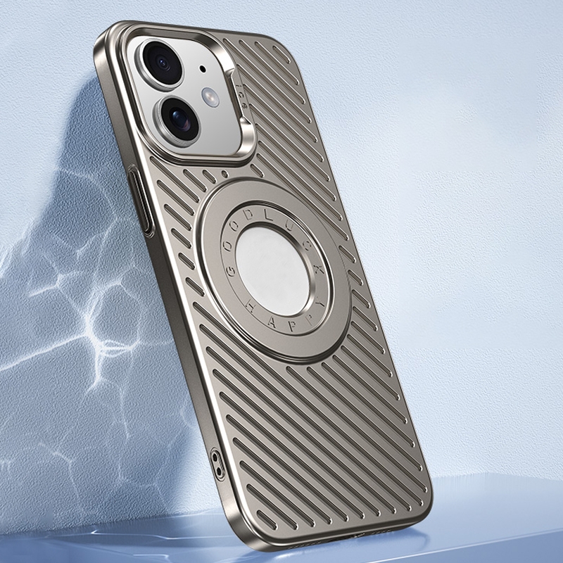 For iPhone 12 Ice Armor Cooling MagSafe Skin Feel Phone Case(Titanium Gold) - Shopkiz.com