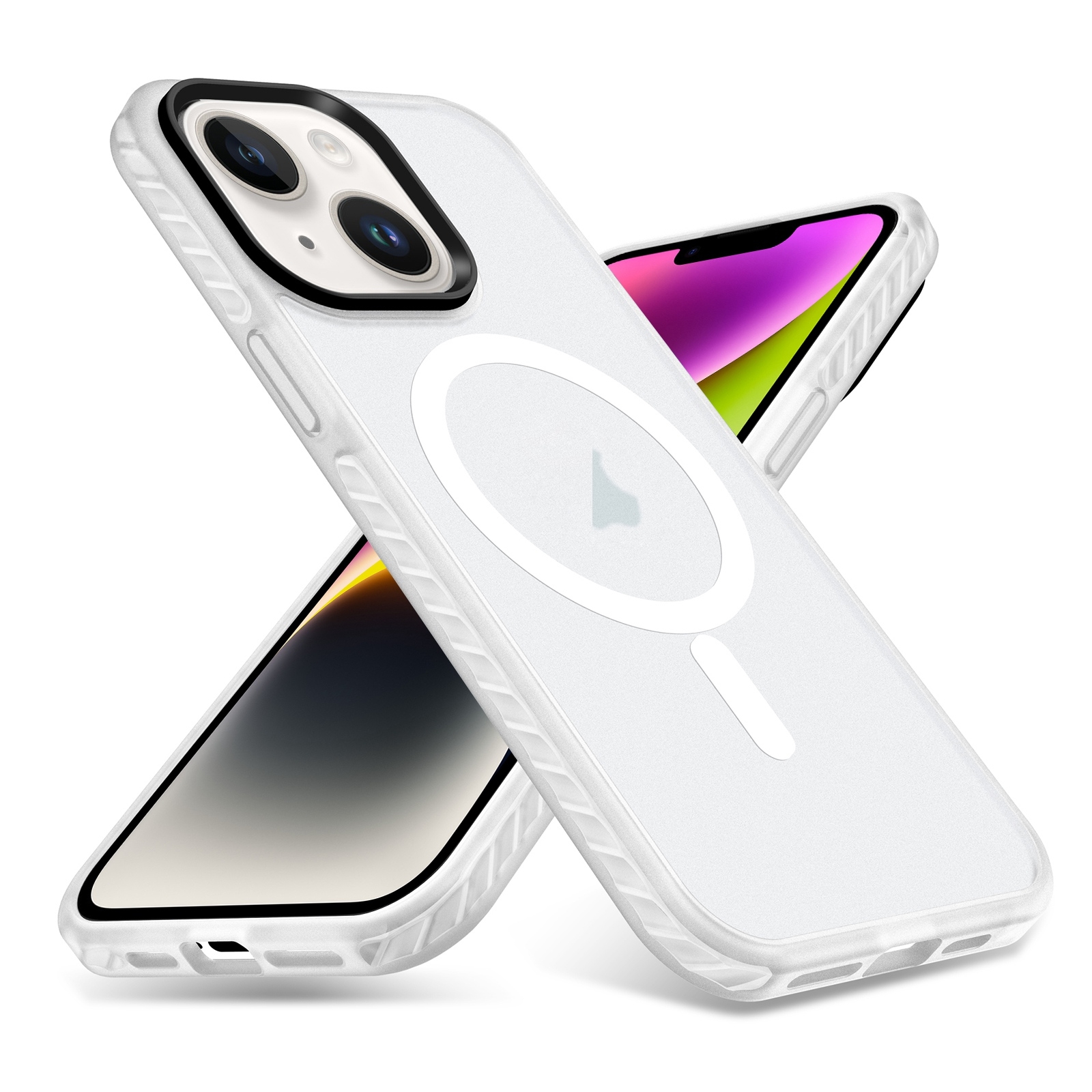For iPhone 14 Plus Skin Feel Airbag Shockproof MagSafe Phone Case(Transparent) - Shopkiz.com