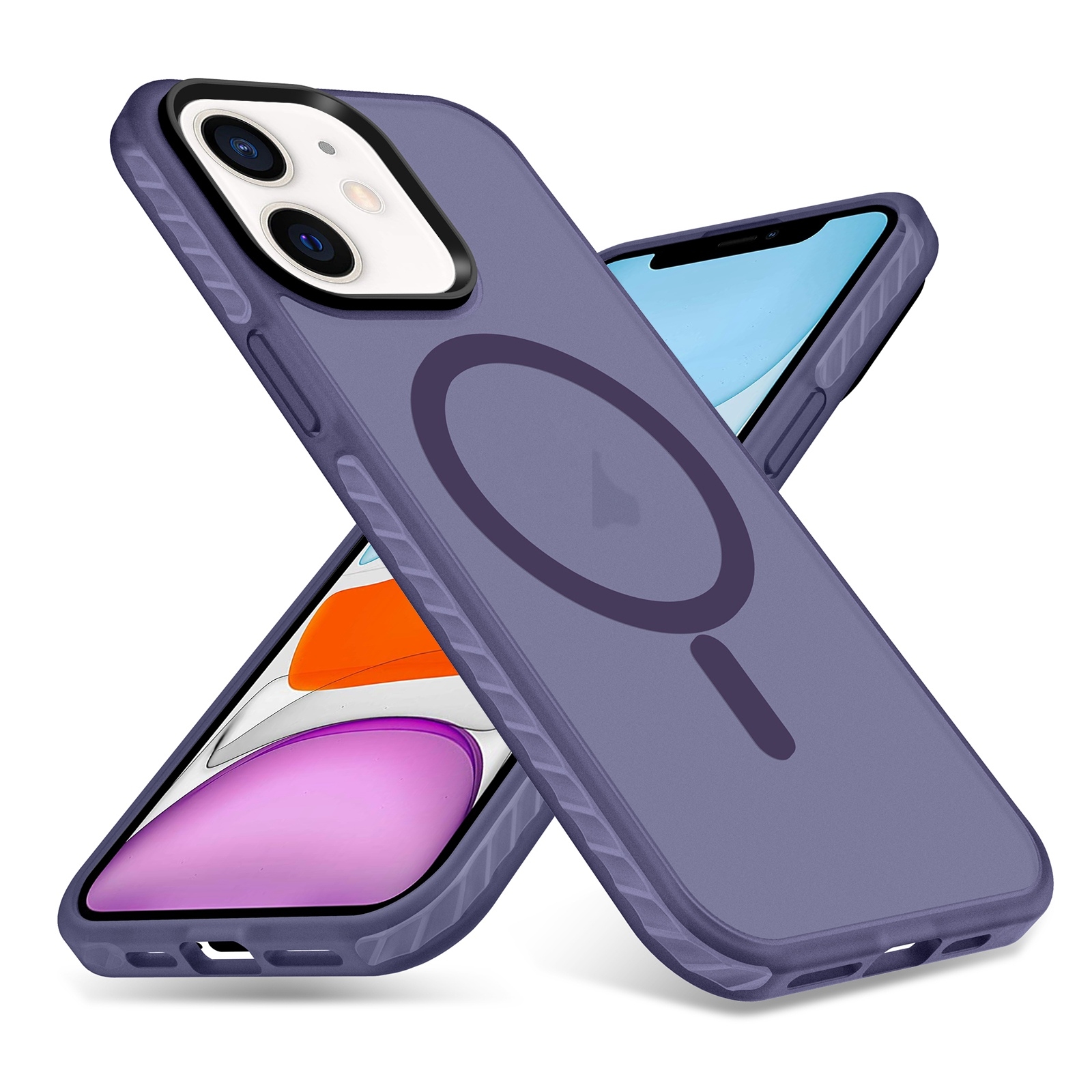 For iPhone 11 Skin Feel Airbag Shockproof MagSafe Phone Case(Purple) - Shopkiz.com