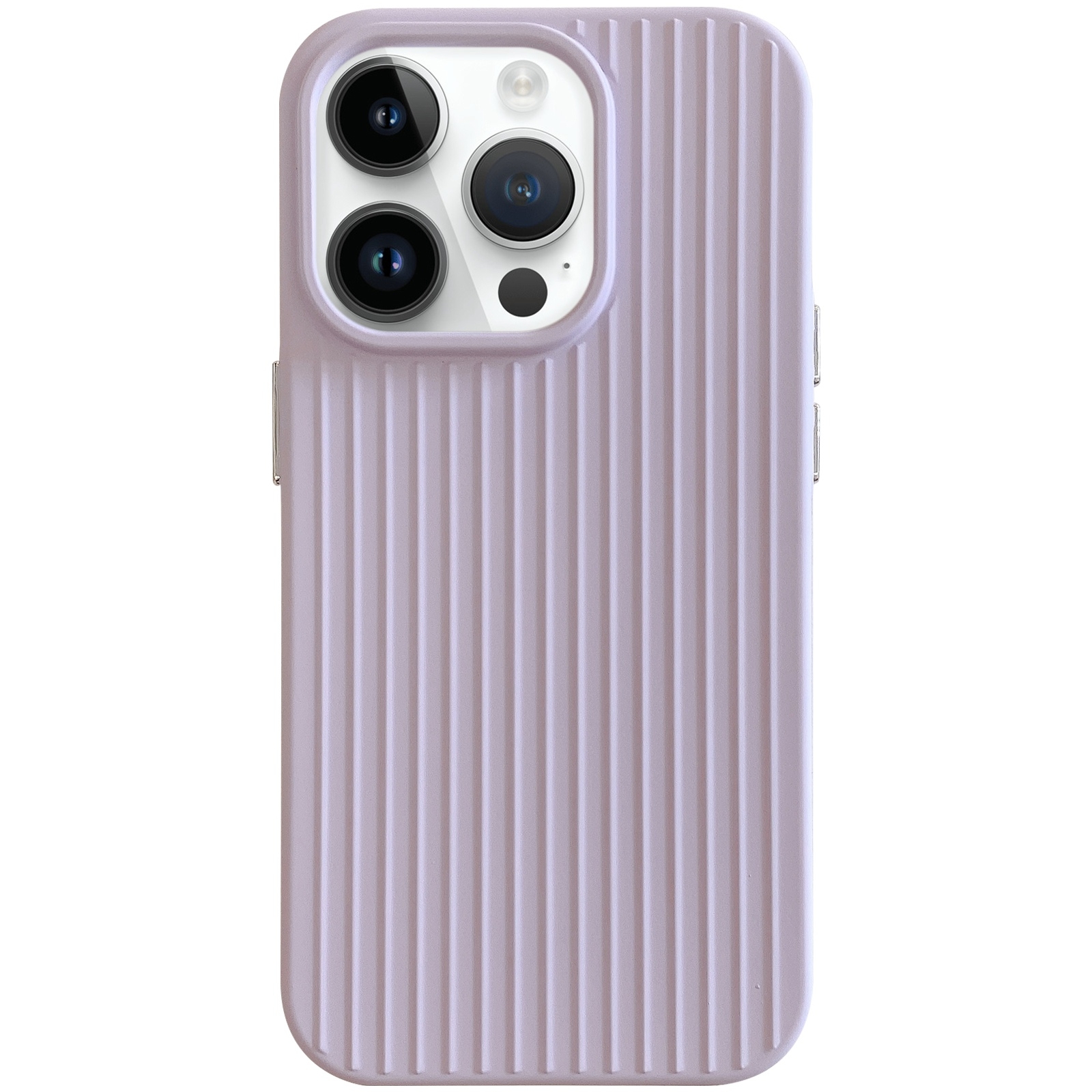 For iPhone 13 Pro Macaroon Tile Stripe TPU Hybrid PC Phone Case(Purple) - Shopkiz.com