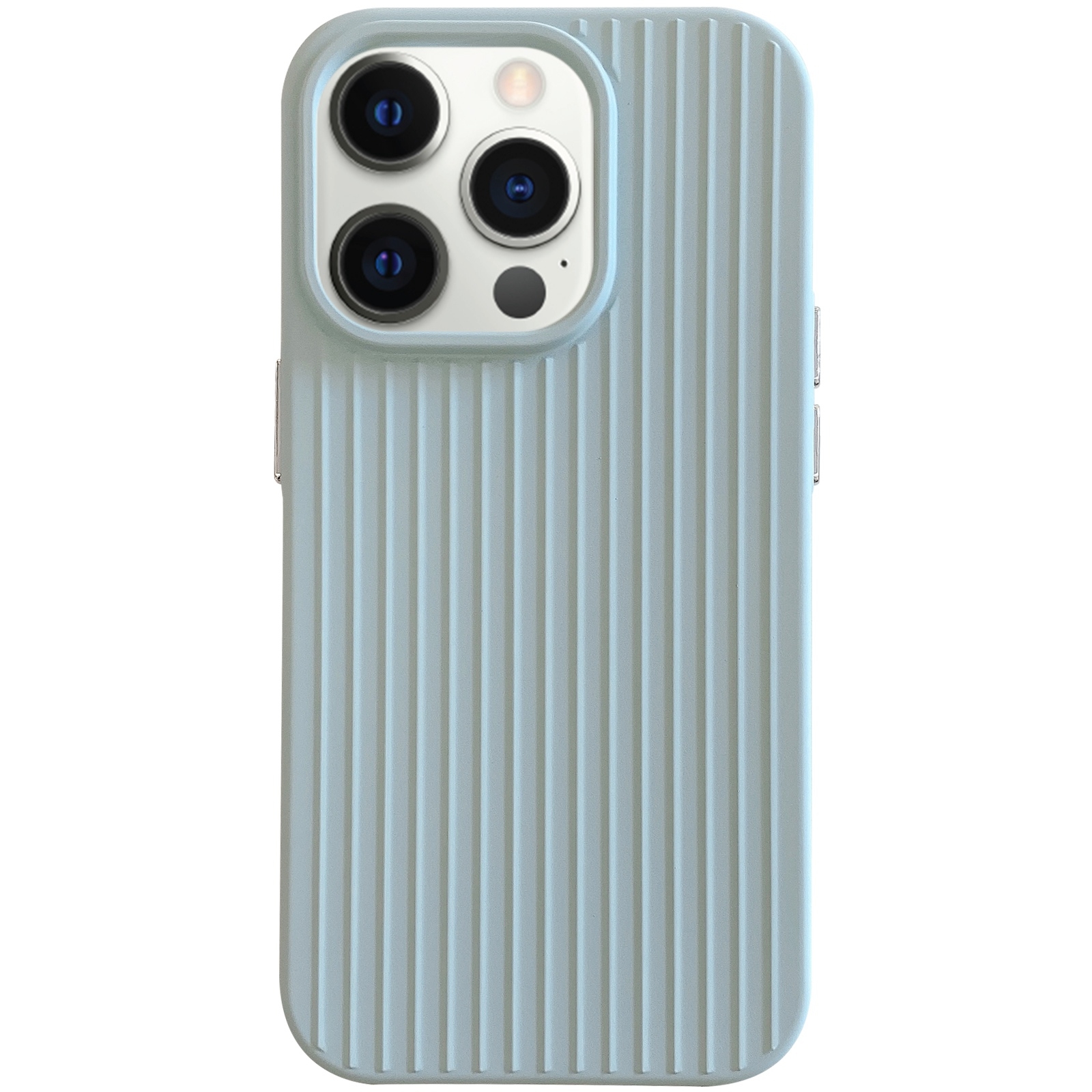 For iPhone 12 Pro Macaroon Tile Stripe TPU Hybrid PC Phone Case(Blue) - Shopkiz.com