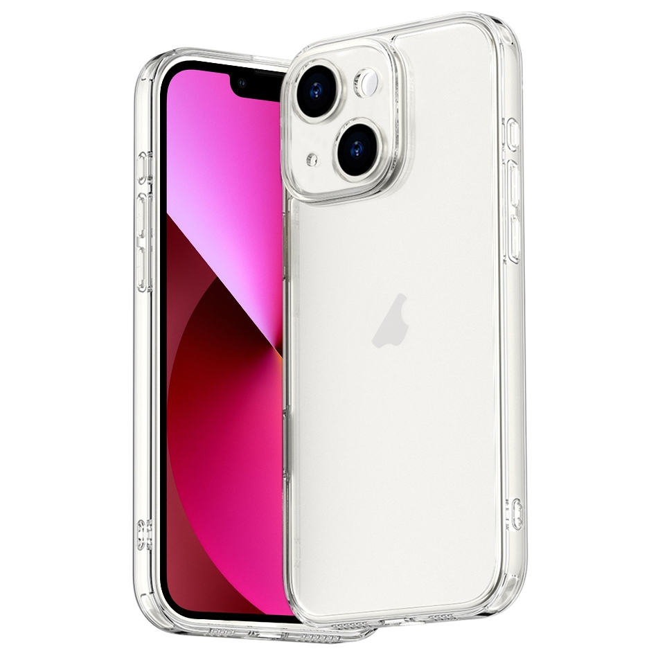 For iPhone 13 Four Corner Airbag Transparent Glass Phone Case - Shopkiz.com