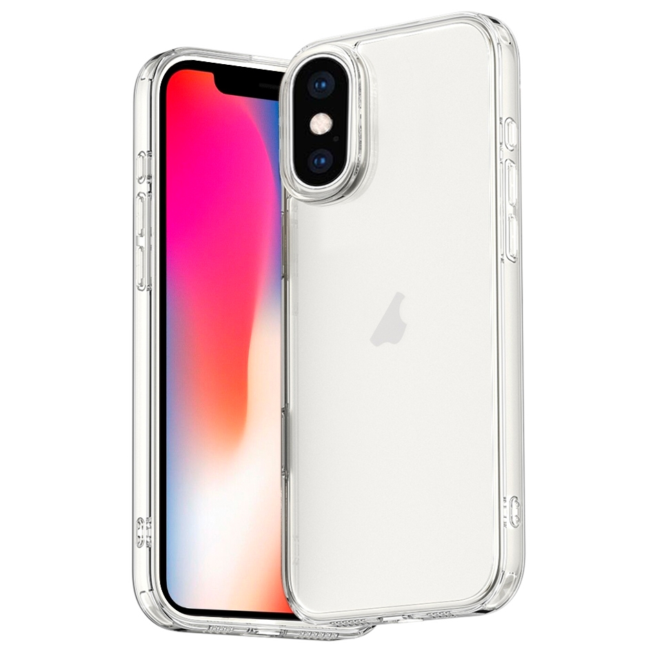 For iPhone XS / X Four Corner Airbag Transparent Glass Phone Case - Shopkiz.com
