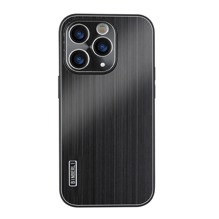 For iPhone 11 Pro PC Hybrid Aluminum Alloy Brushed Shockproof Phone Case(Black) - Shopkiz.com