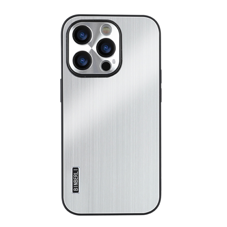 For iPhone 12 Pro PC Hybrid Aluminum Alloy Brushed Shockproof Phone Case(Silver) - Shopkiz.com