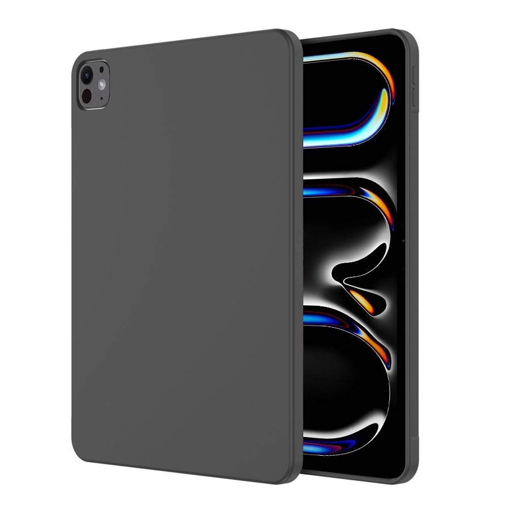 For iPad Pro 13 2025 / 2024 Mutural Silicone Microfiber Tablet Case(Black) - Shopkiz.com