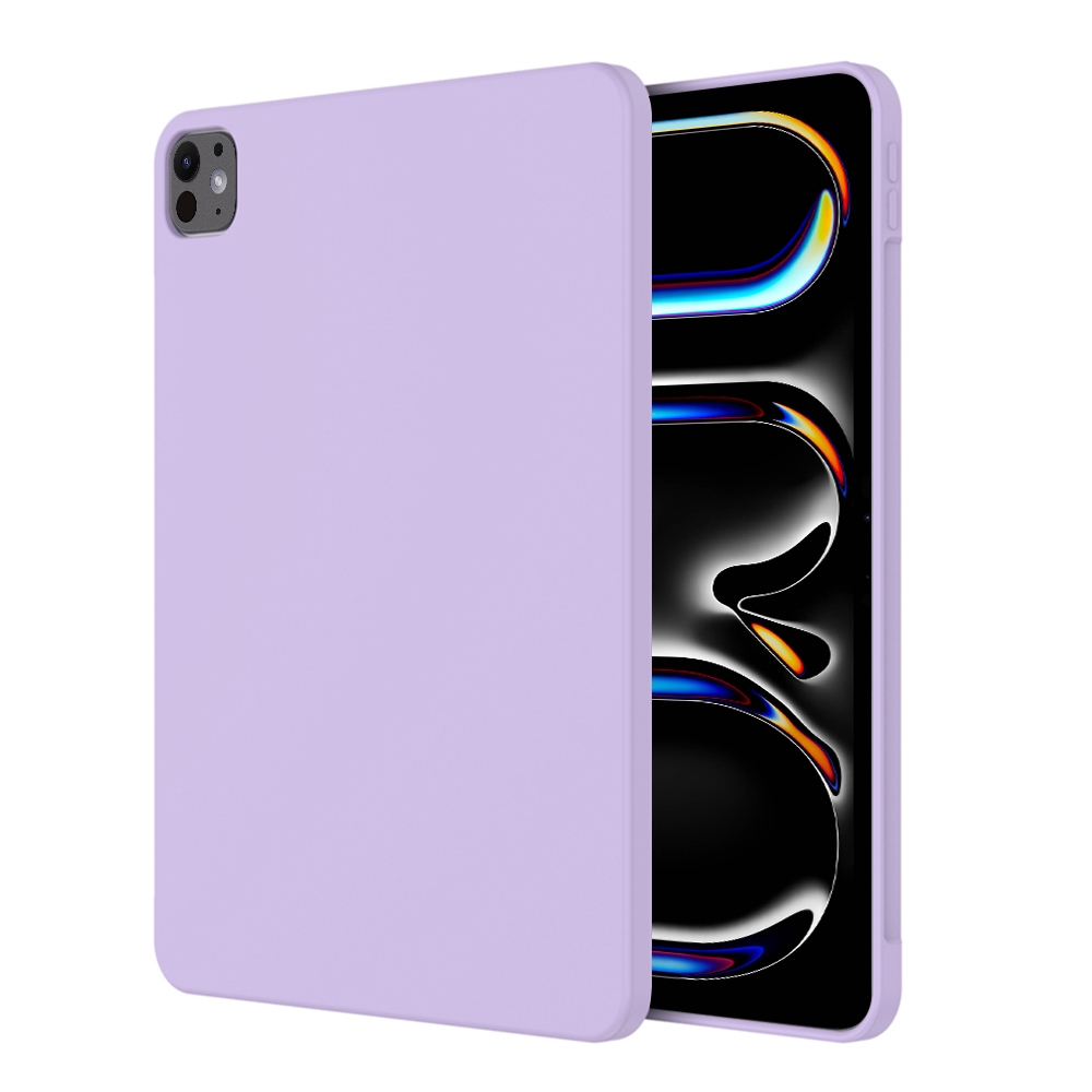 For iPad Pro 13 2025 / 2024 Mutural Silicone Microfiber Tablet Case(Lavender) - Shopkiz.com