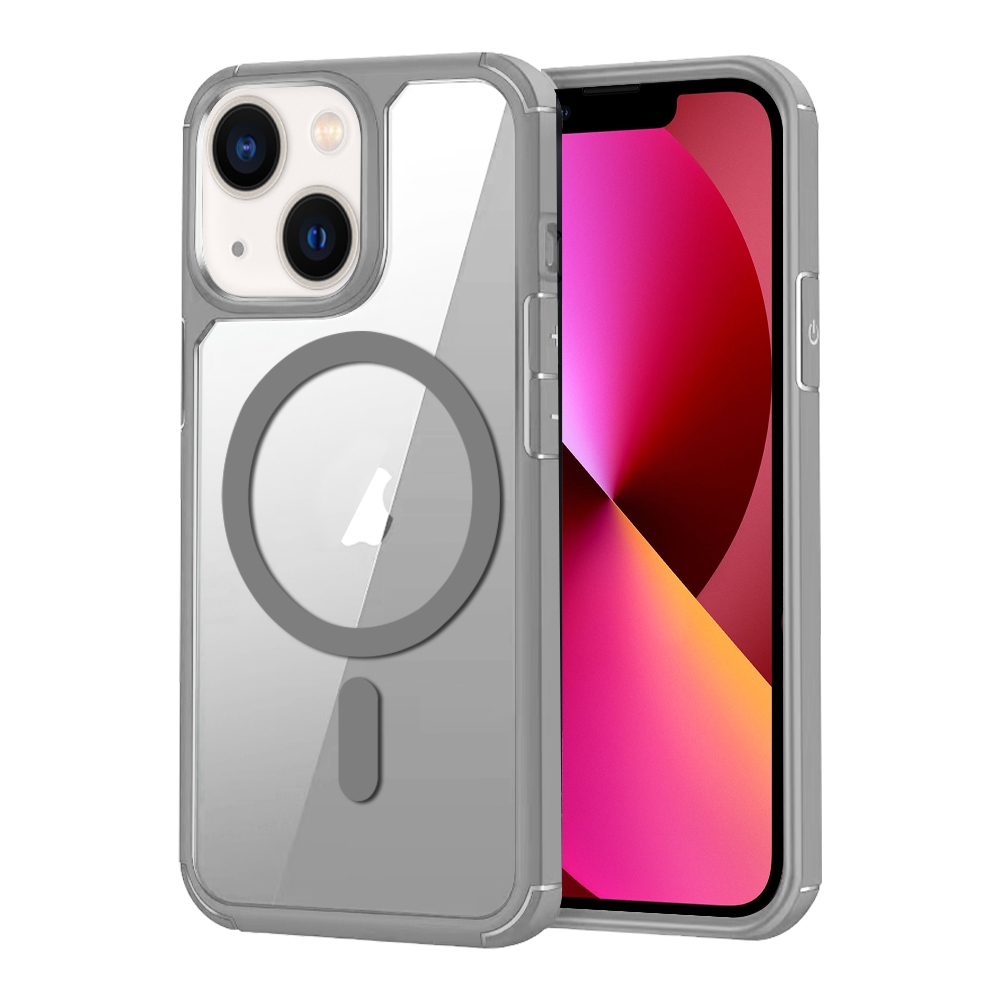 For iPhone 13 MagSafe Acrylic Hybrid TPU Phone Case(Grey) - Shopkiz.com
