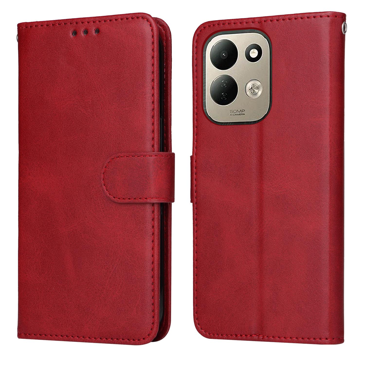 For Redmi 17 5G / 4G Global 170mm Classic Calf Texture Flip Leather Phone Case(Red) - Shopkiz.com