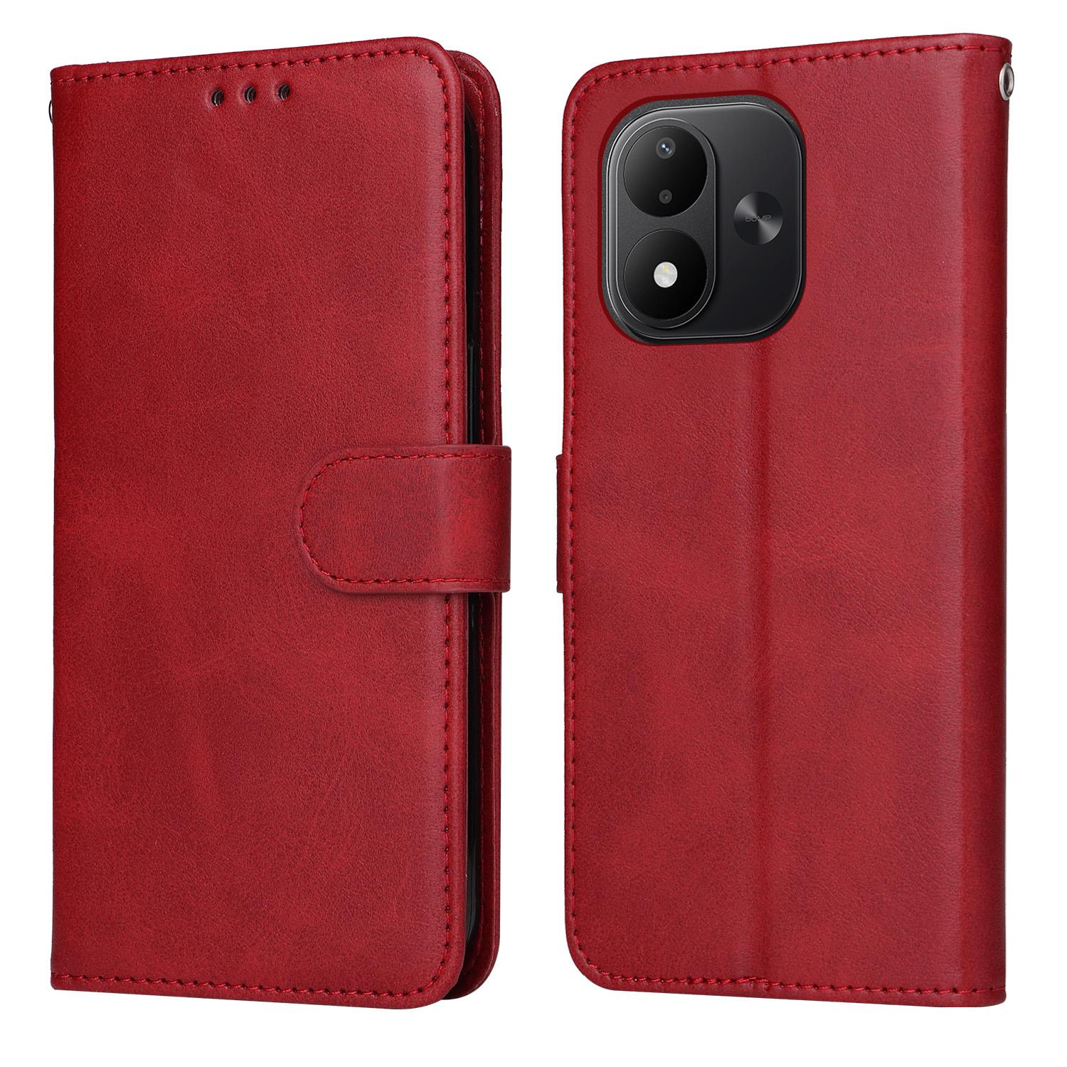For Redmi Note 17 5G / 4G Global 171mm Classic Calf Texture Flip Leather Phone Case(Red) - Shopkiz.com