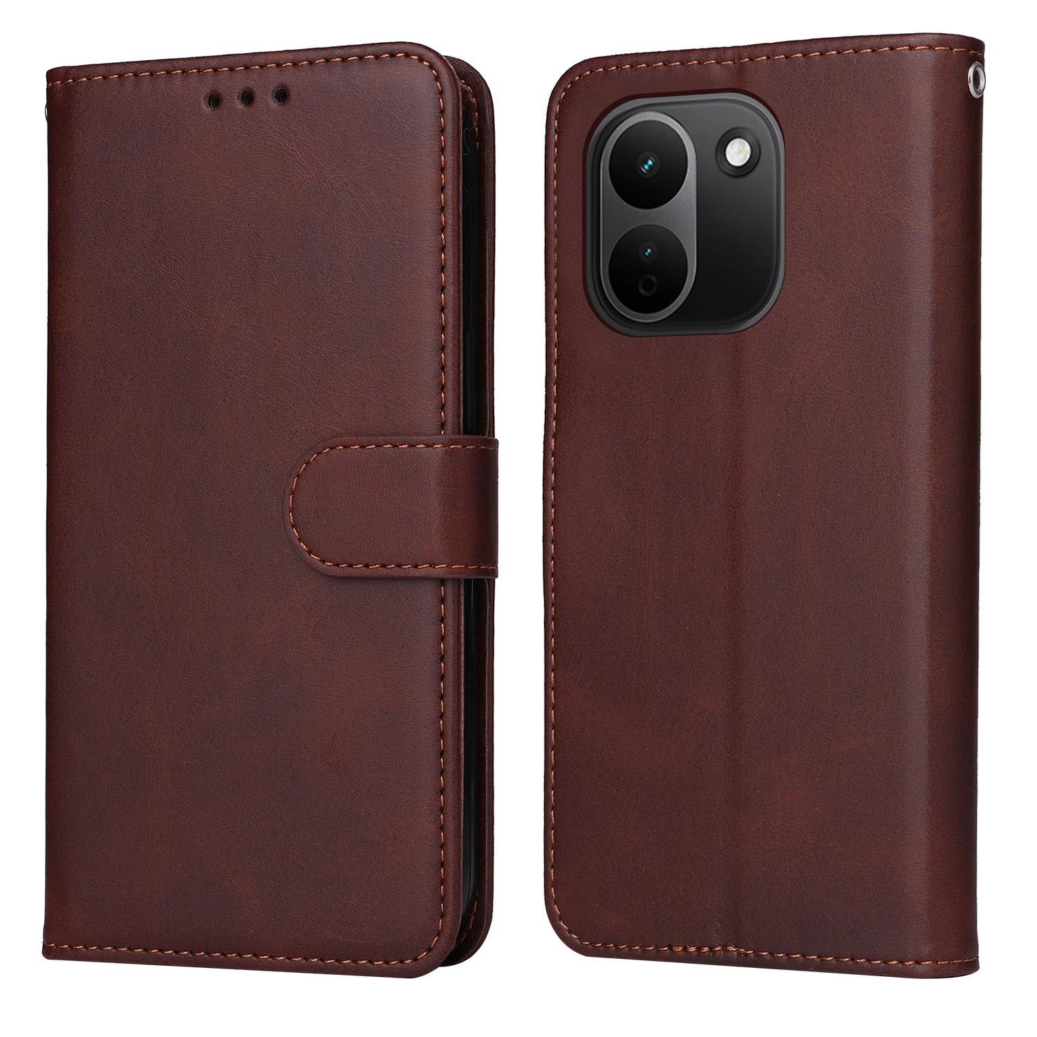 For Redmi Note 17 Pro+ 5G Global 163mm Classic Calf Texture Flip Leather Phone Case(Brown) - Shopkiz.com