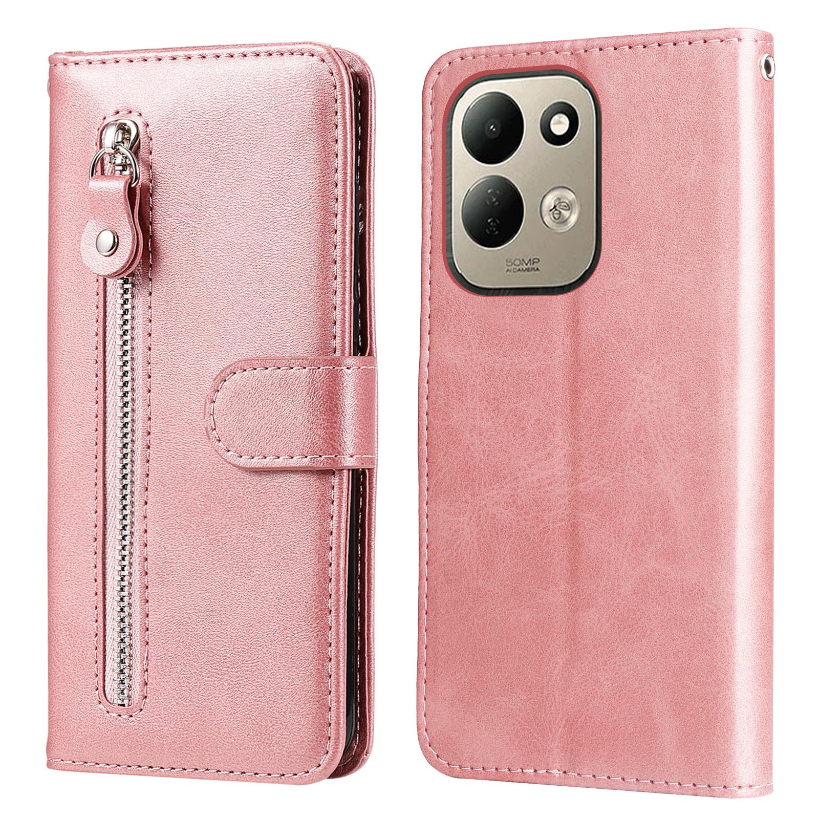 For Redmi 17 5G / 4G Global 170mm Fashion Calf Texture Zipper Leather Phone Case(Rose Gold) - Shopkiz.com