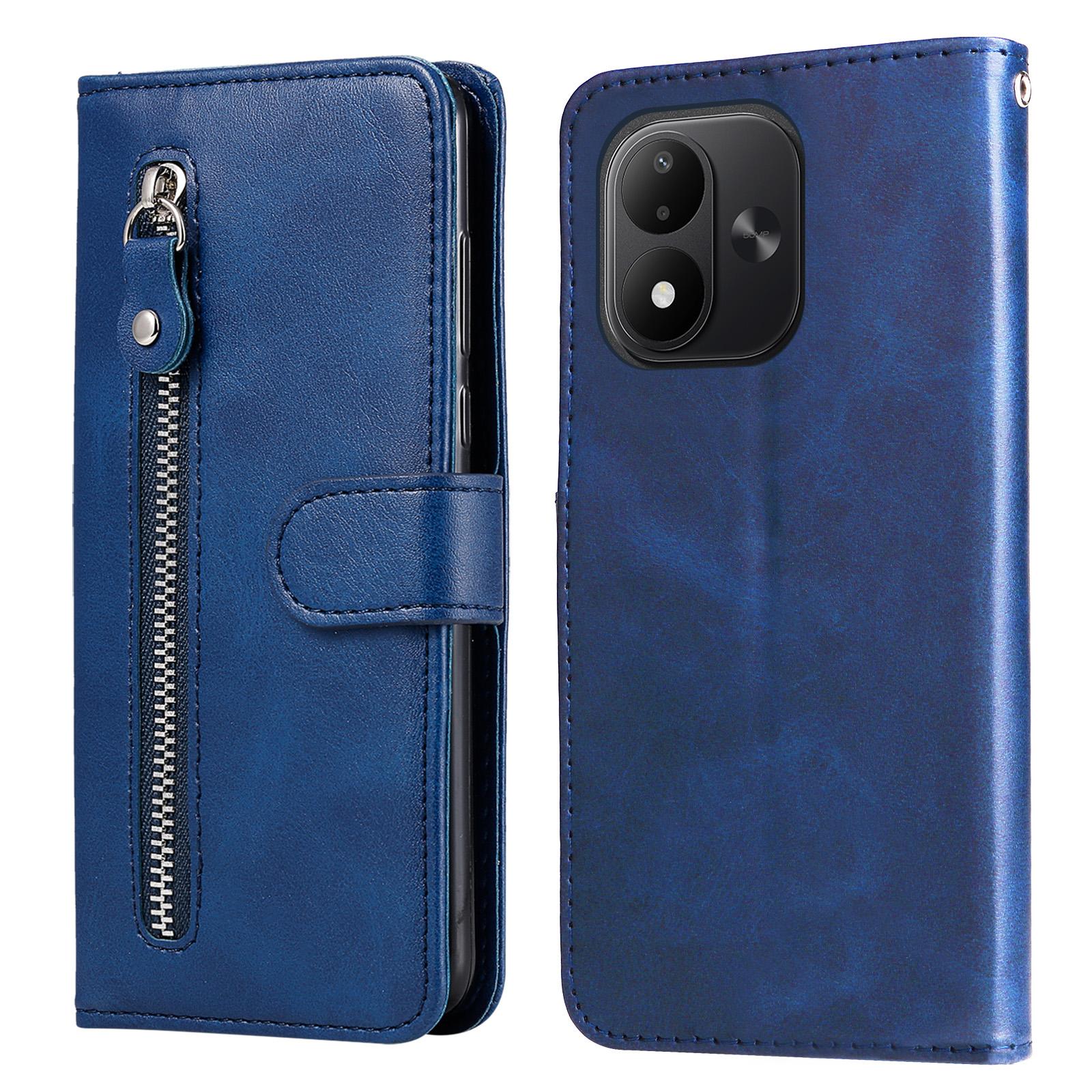 For Redmi Note 17 5G / 4G Global 171mm Fashion Calf Texture Zipper Leather Phone Case(Blue) - Shopkiz.com