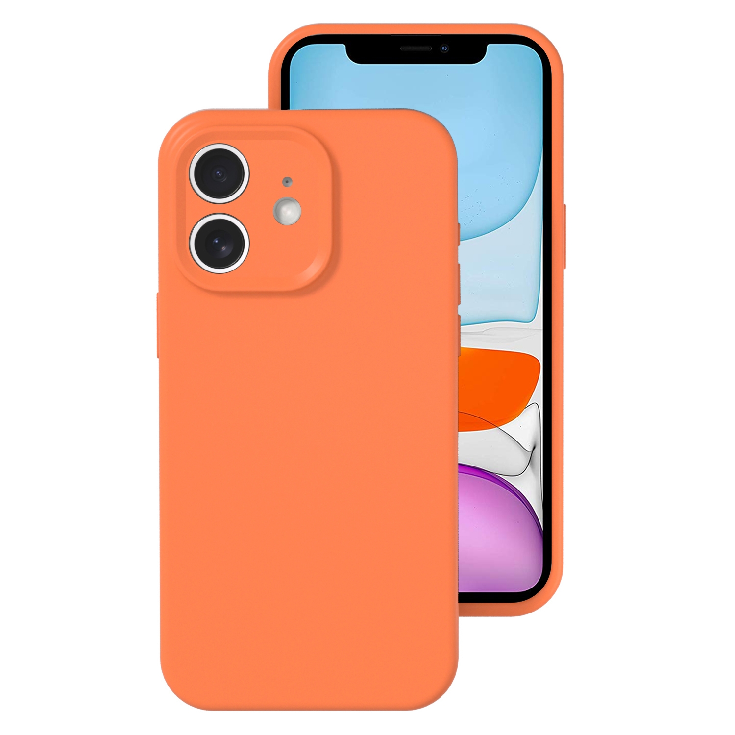 For iPhone 11 Precise Hole Liquid Silicone Jelly Color Full Coverage Phone Case(Sugar Orange Color) - Shopkiz.com