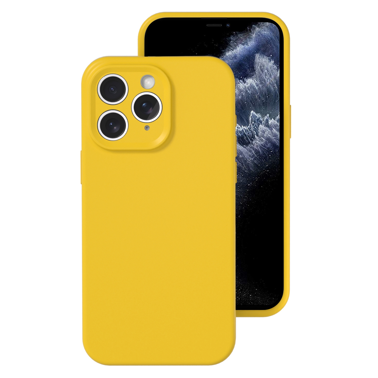 For iPhone 11 Pro Precise Hole Liquid Silicone Jelly Color Full Coverage Phone Case(Sunflower Color) - Shopkiz.com