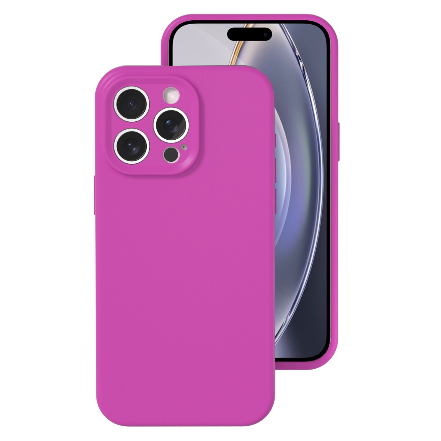 For iPhone 16 Pro Precise Hole Liquid Silicone Jelly Color Full Coverage Phone Case(Dragon Fruit Color) - Shopkiz.com