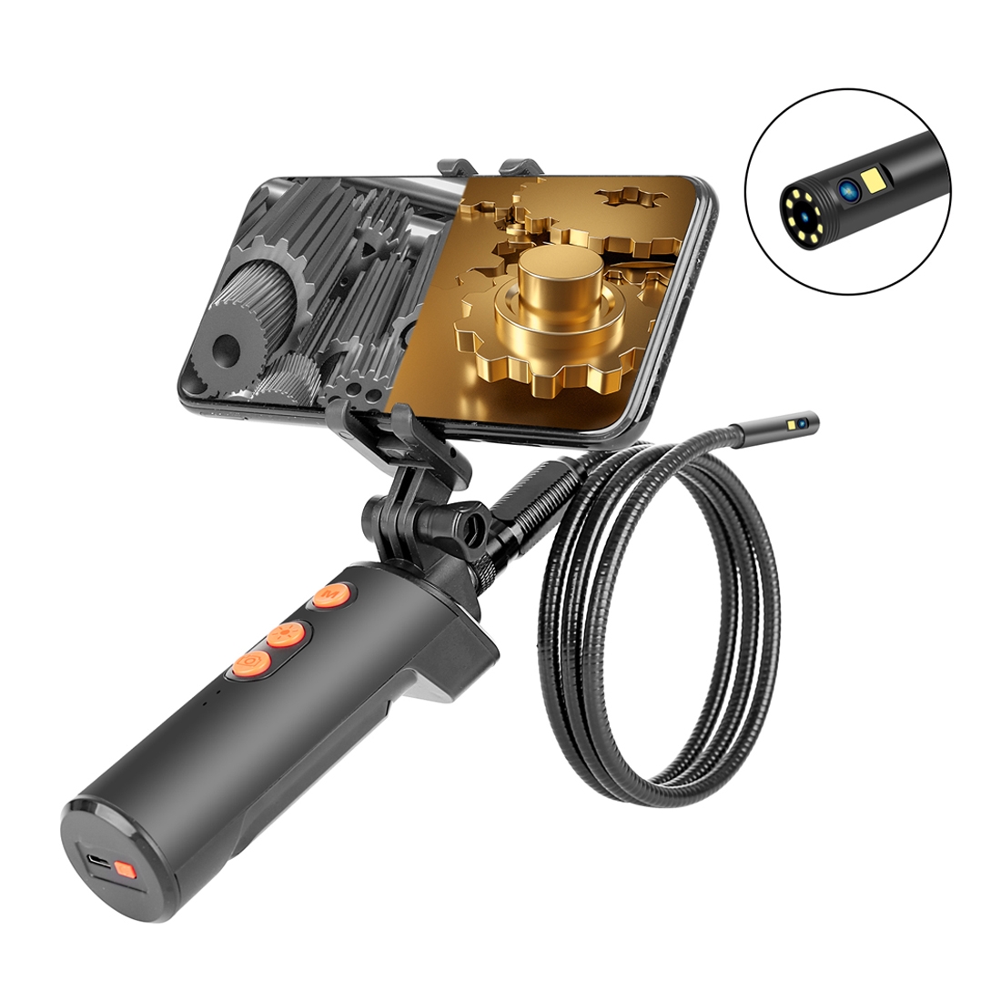 F280 1080P IP68 Waterproof Dual Camera WiFi Digital Endoscope, Length:5m Snake Tube(Black) - Shopkiz.com