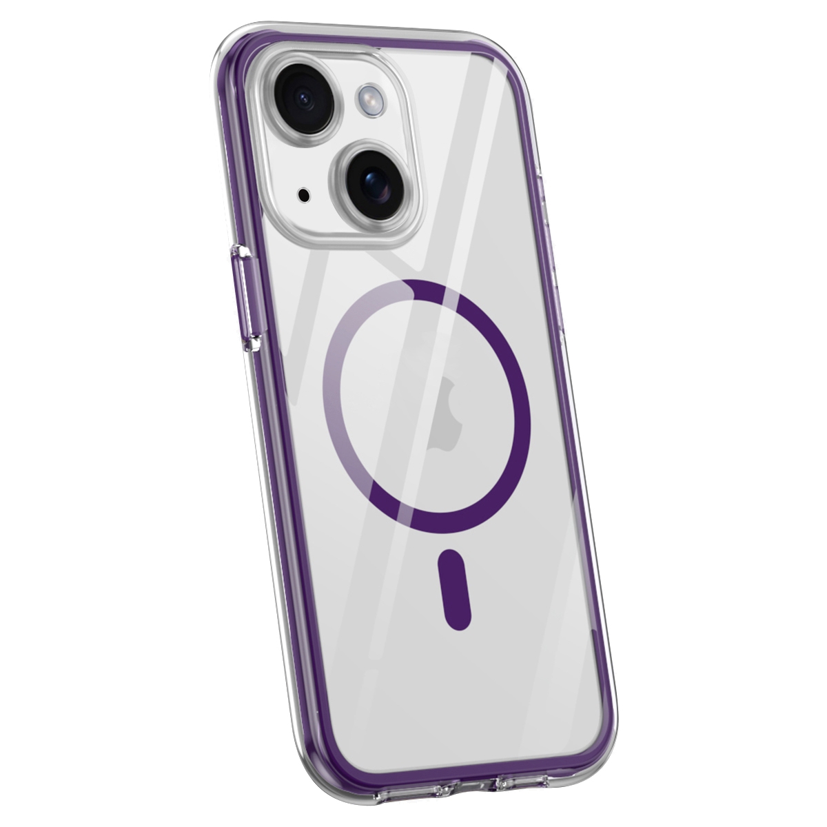 For iPhone 15 Vacuum Airbag Y1 Series Transparent MagSafe Magnetic Phone Case(Dark Purple) - Shopkiz.com