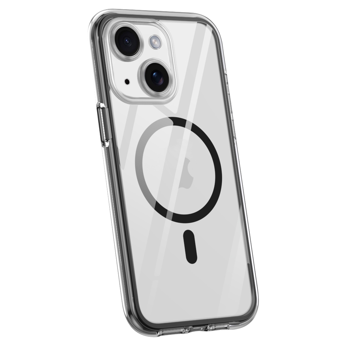 For iPhone 15 Vacuum Airbag Y1 Series Transparent MagSafe Magnetic Phone Case(Black) - Shopkiz.com