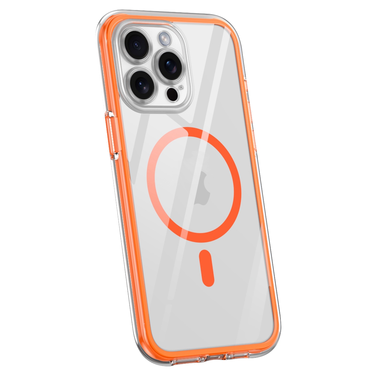 For iPhone 14 Pro Vacuum Airbag Y1 Series Transparent MagSafe Magnetic Phone Case(Orange) - Shopkiz.com