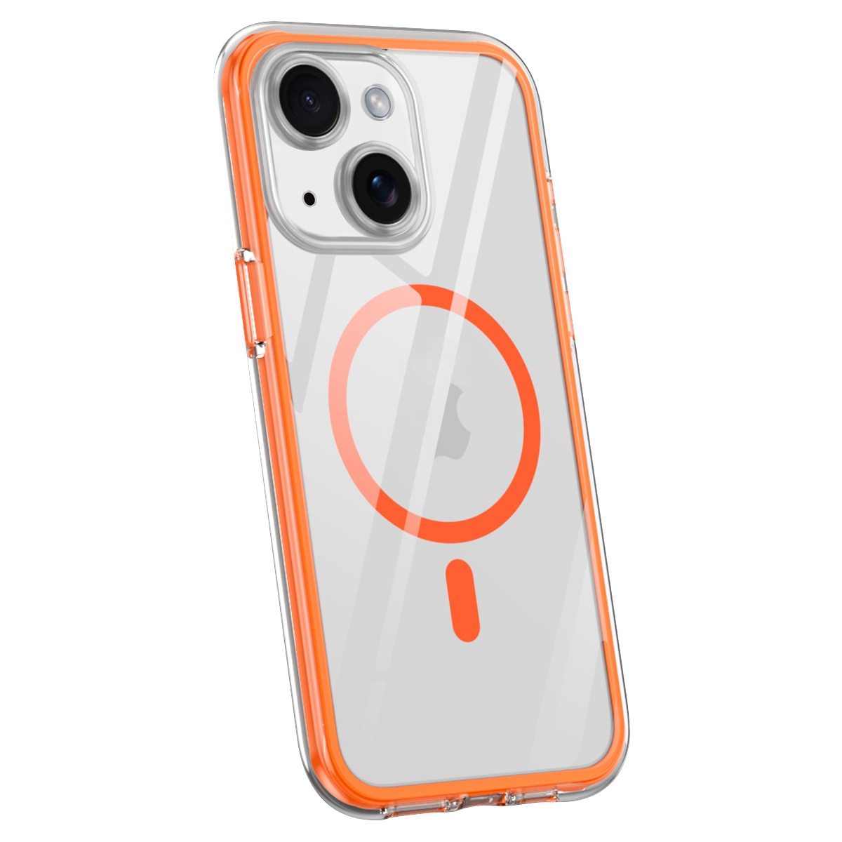 For iPhone 14 Plus Vacuum Airbag Y1 Series Transparent MagSafe Magnetic Phone Case(Orange) - Shopkiz.com